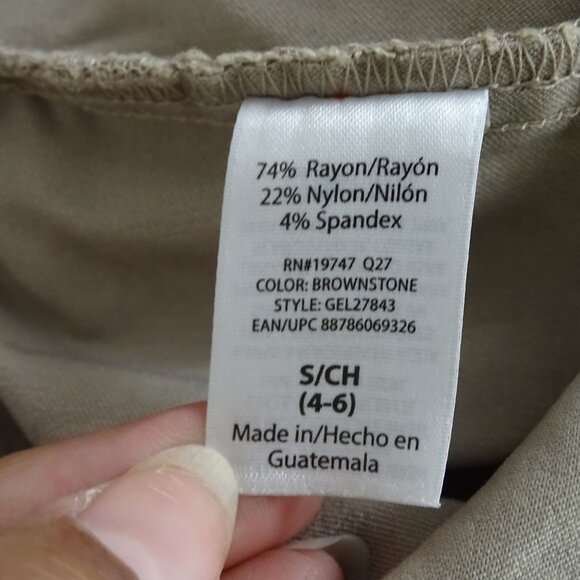 George Beige Rayon Blend Pullon Shorts Women Size S 4-6 With Pockets - Picture 6 of 11